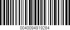Código de barras (EAN, GTIN, SKU, ISBN): '0040094919284'