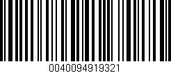 Código de barras (EAN, GTIN, SKU, ISBN): '0040094919321'