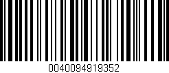 Código de barras (EAN, GTIN, SKU, ISBN): '0040094919352'