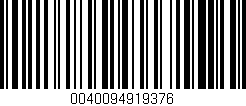 Código de barras (EAN, GTIN, SKU, ISBN): '0040094919376'