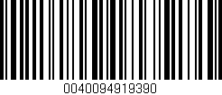 Código de barras (EAN, GTIN, SKU, ISBN): '0040094919390'