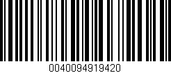 Código de barras (EAN, GTIN, SKU, ISBN): '0040094919420'