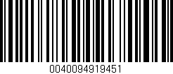 Código de barras (EAN, GTIN, SKU, ISBN): '0040094919451'
