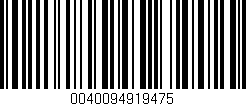 Código de barras (EAN, GTIN, SKU, ISBN): '0040094919475'