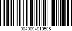 Código de barras (EAN, GTIN, SKU, ISBN): '0040094919505'