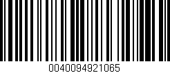 Código de barras (EAN, GTIN, SKU, ISBN): '0040094921065'
