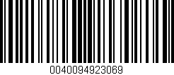 Código de barras (EAN, GTIN, SKU, ISBN): '0040094923069'