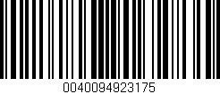 Código de barras (EAN, GTIN, SKU, ISBN): '0040094923175'