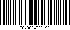Código de barras (EAN, GTIN, SKU, ISBN): '0040094923199'