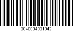 Código de barras (EAN, GTIN, SKU, ISBN): '0040094931842'