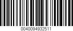 Código de barras (EAN, GTIN, SKU, ISBN): '0040094932511'