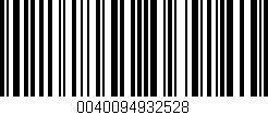 Código de barras (EAN, GTIN, SKU, ISBN): '0040094932528'