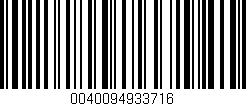 Código de barras (EAN, GTIN, SKU, ISBN): '0040094933716'