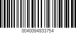 Código de barras (EAN, GTIN, SKU, ISBN): '0040094933754'