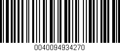 Código de barras (EAN, GTIN, SKU, ISBN): '0040094934270'