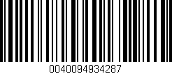 Código de barras (EAN, GTIN, SKU, ISBN): '0040094934287'