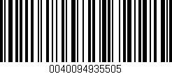 Código de barras (EAN, GTIN, SKU, ISBN): '0040094935505'