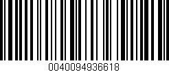 Código de barras (EAN, GTIN, SKU, ISBN): '0040094936618'