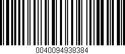 Código de barras (EAN, GTIN, SKU, ISBN): '0040094938384'