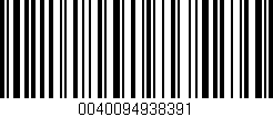 Código de barras (EAN, GTIN, SKU, ISBN): '0040094938391'