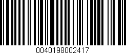 Código de barras (EAN, GTIN, SKU, ISBN): '0040198002417'