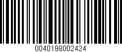 Código de barras (EAN, GTIN, SKU, ISBN): '0040198002424'