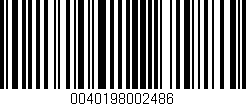Código de barras (EAN, GTIN, SKU, ISBN): '0040198002486'