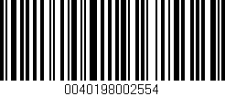 Código de barras (EAN, GTIN, SKU, ISBN): '0040198002554'