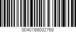 Código de barras (EAN, GTIN, SKU, ISBN): '0040198002769'