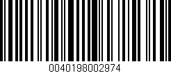 Código de barras (EAN, GTIN, SKU, ISBN): '0040198002974'