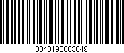 Código de barras (EAN, GTIN, SKU, ISBN): '0040198003049'