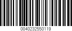 Código de barras (EAN, GTIN, SKU, ISBN): '0040232550119'