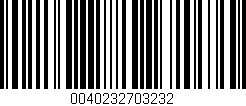 Código de barras (EAN, GTIN, SKU, ISBN): '0040232703232'