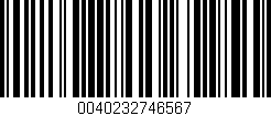 Código de barras (EAN, GTIN, SKU, ISBN): '0040232746567'