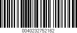 Código de barras (EAN, GTIN, SKU, ISBN): '0040232752162'