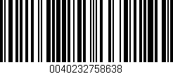 Código de barras (EAN, GTIN, SKU, ISBN): '0040232758638'