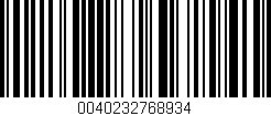 Código de barras (EAN, GTIN, SKU, ISBN): '0040232768934'
