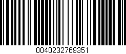 Código de barras (EAN, GTIN, SKU, ISBN): '0040232769351'