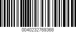 Código de barras (EAN, GTIN, SKU, ISBN): '0040232769368'