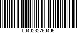 Código de barras (EAN, GTIN, SKU, ISBN): '0040232769405'