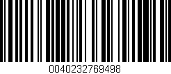 Código de barras (EAN, GTIN, SKU, ISBN): '0040232769498'