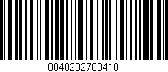 Código de barras (EAN, GTIN, SKU, ISBN): '0040232783418'