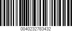 Código de barras (EAN, GTIN, SKU, ISBN): '0040232783432'