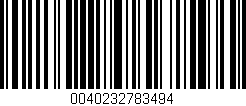 Código de barras (EAN, GTIN, SKU, ISBN): '0040232783494'
