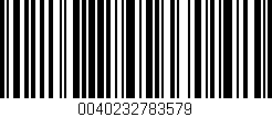 Código de barras (EAN, GTIN, SKU, ISBN): '0040232783579'