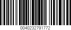 Código de barras (EAN, GTIN, SKU, ISBN): '0040232791772'