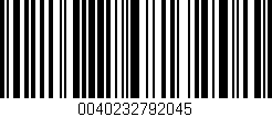 Código de barras (EAN, GTIN, SKU, ISBN): '0040232792045'