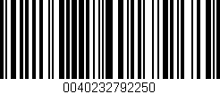 Código de barras (EAN, GTIN, SKU, ISBN): '0040232792250'