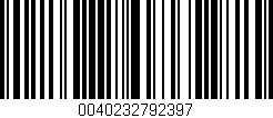 Código de barras (EAN, GTIN, SKU, ISBN): '0040232792397'