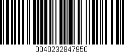 Código de barras (EAN, GTIN, SKU, ISBN): '0040232847950'